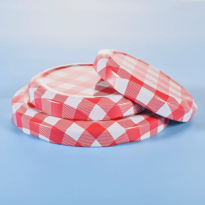 Mason Jar Lids Red Gingham 48-82Mm Regular