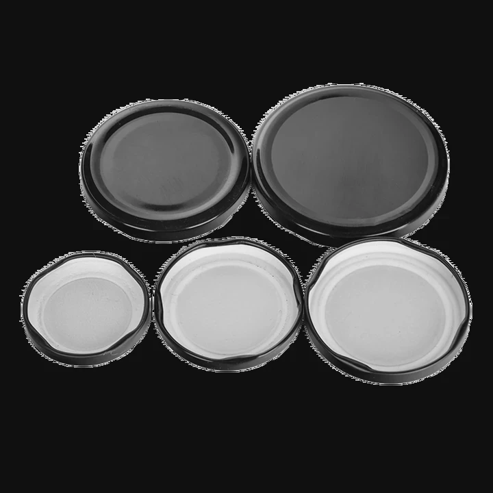 Black Metal Lid Mason Glass Jar Various Sizes